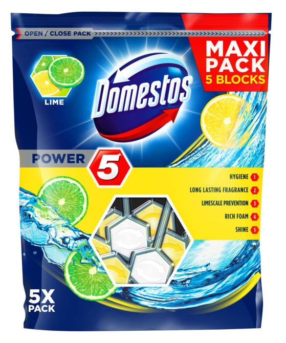 Domestos Power5 WC-rd 5x55g Lime